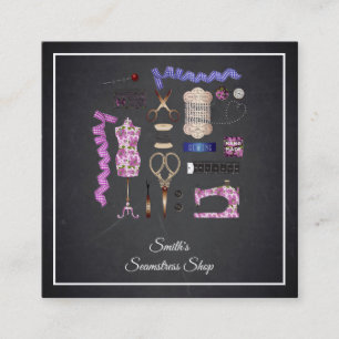  Blackboard Seamstress Square Visitekaartje