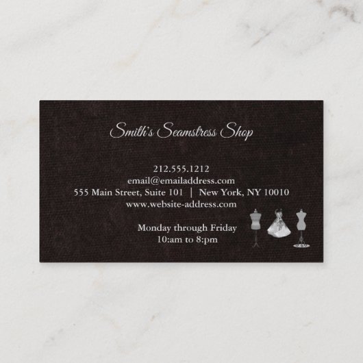  Blackboard Seamstress Visitekaartje (Achterkant)