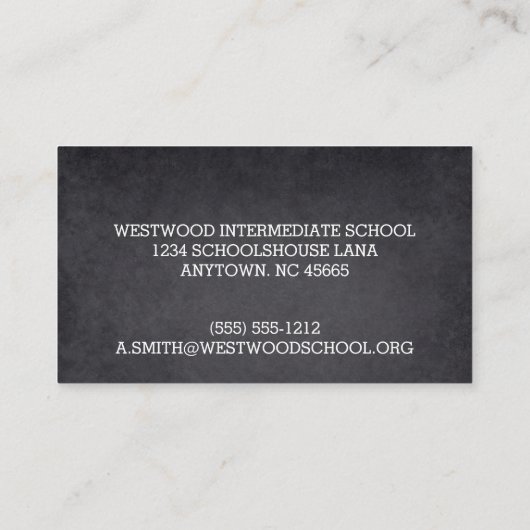 Blackboard Style Seven Line, aangepast Visitekaartje (Achterkant)