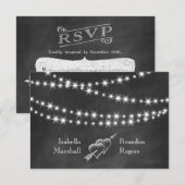 Blackboard Twinkle Lights RSVP Kaartje (Voorkant / Achterkant)