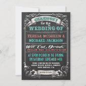 Blackboard vintage bruiloft uitnodigingen (Voorkant)