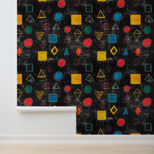 Blackboard wallpaper met leervormen behang