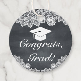 Blackboard & White Lace Afstuderen-congraties Bedankjes Labels