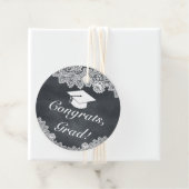 Blackboard & White Lace Afstuderen-congraties Bedankjes Labels (In situ)