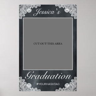 Blackboard White Lace Afstuderen Photo Prop Lijst Poster