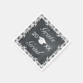 Blackboard & White Lace Grats Afstuderen Pet Pet Servet (Hoek)