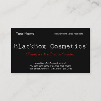 BlackBox Cosmetics, Independent Sales Associ... Visitekaartje