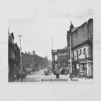 Blackburn Road, Accrington, Lancashire 1940's Briefkaart