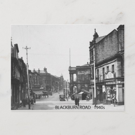 Blackburn Road, Accrington, Lancashire 1940's Briefkaart (Voorkant)