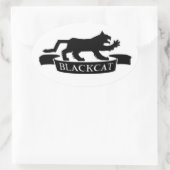 "Blackcat"-Stickers Ovale Sticker (Tas)