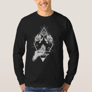 Blackcraft All see Eye Insect Moth Hamsa Hands T-shirt