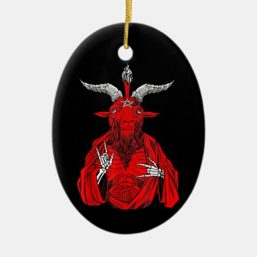 Blackcraft Antichrist Goat Satan Baphomet Keramisch Ornament (Voorkant)