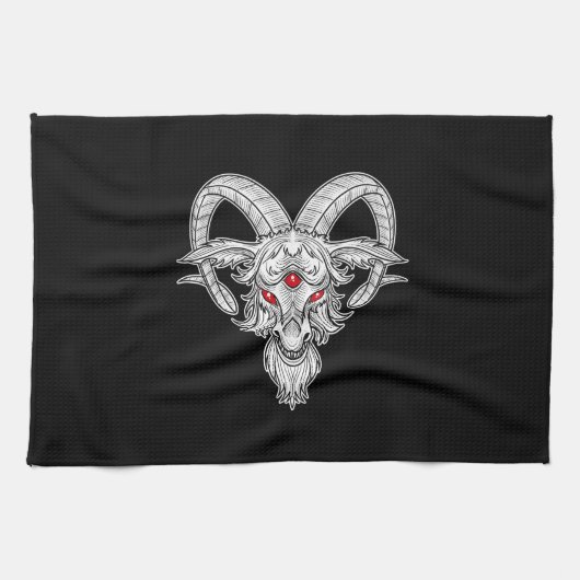 Blackcraft Cool Baphomet Black Goat Satan Gift Theedoek (Horizontaal)