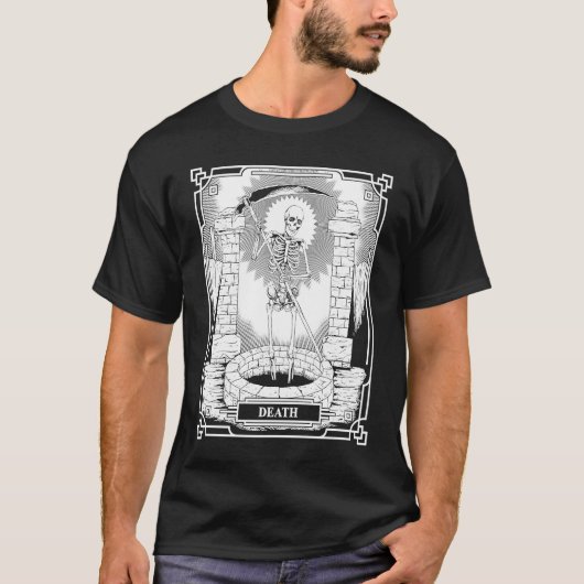 Blackcraft Witchy Skeleton Death the Grim Reaper T T-shirt (Voorkant)