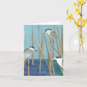 BlackCrowned Night Herons Kaart (Gele Bloem)