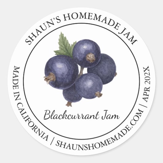 Blackcurrant Jam Modern label (Voorkant)