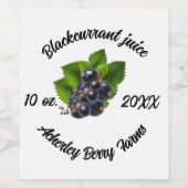 Blackcurrant sap stickers voor potjes (Enkel label)