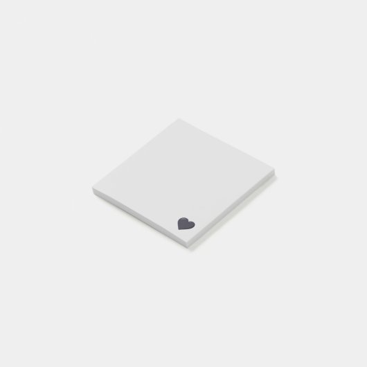 BlackEmoji Heart Post-it® Notes (Schuin)