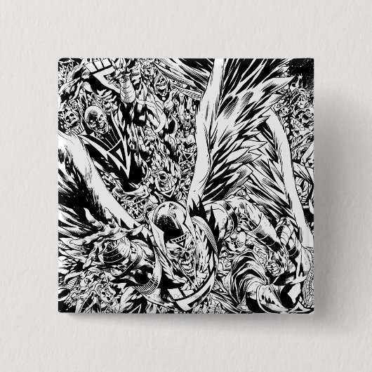 Blackest Night Group-verf - zwart en wit Vierkante Button 5,1 Cm (Voorkant)