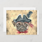 Blackface de Pug Pirate Briefkaart (Voorkant / Achterkant)