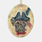 Blackface de Pug Pirate Ornament (Rechts)