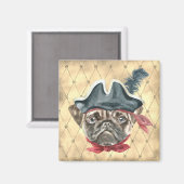 Blackface the Pug Pirate Magnet Magneet (Voorkant / Achterkant)