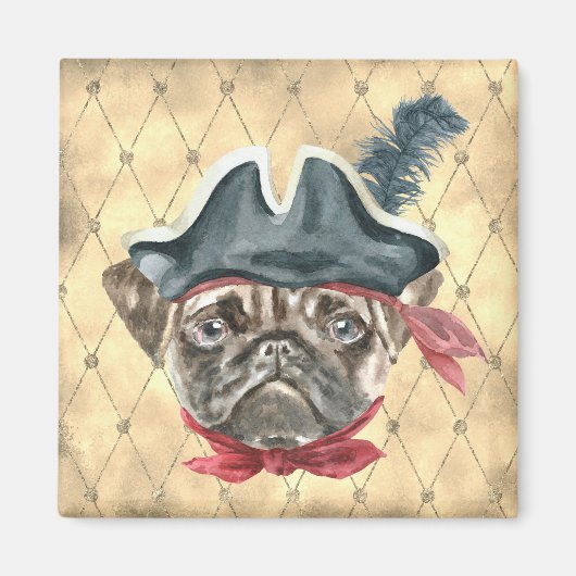 Blackface the Pug Pirate Magnet Magneet (Voorkant)