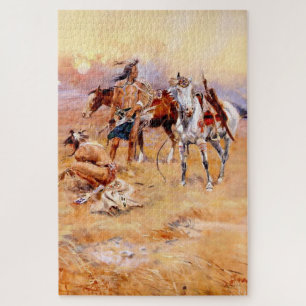 “Blackfeet verbranden Crow Buffalo Range” Legpuzzel