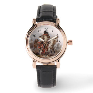 Blackfoot Indian On Arabian Horse Horloge