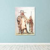 Blackfoot Indian Pe-Toh-Pee-Kiss, The Eagle Ribs Canvas Afdruk (Insitu (Houten vloer))