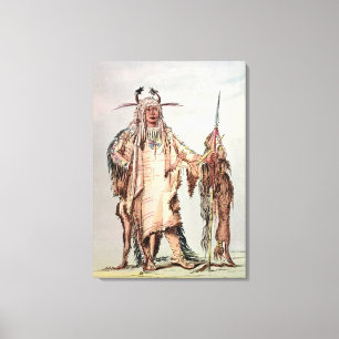 Blackfoot Indian Pe-Toh-Pee-Kiss, The Eagle Ribs Canvas Afdruk