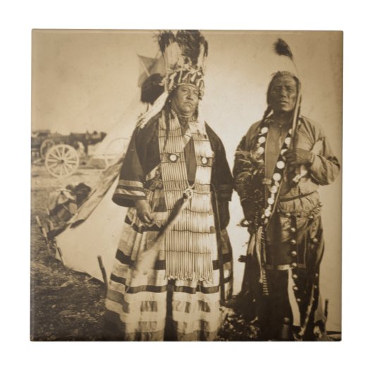 Blackfoot Indians Chief and Warrior  Tegeltje (Voorkant)
