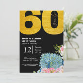 BlackGold Peacock 60e anniversaire Invitations (Debout devant)