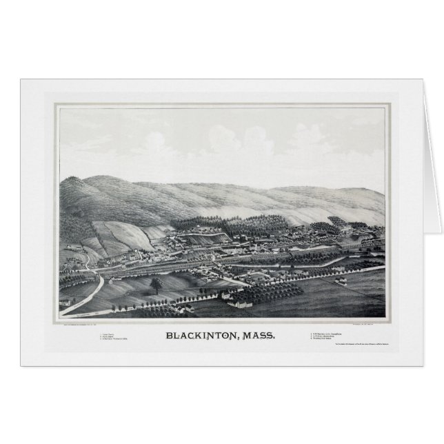 Blackinton, carte panoramique de mA - 1889 (Devant horizontal)