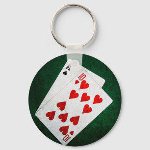 Blackjack 21 punt - Ace, Ten Sleutelhanger