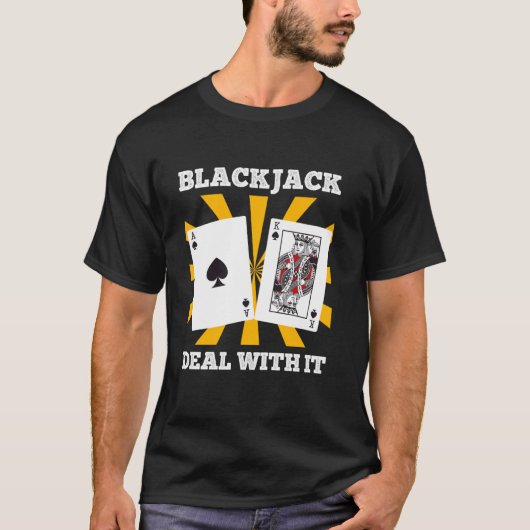 BLACKJACK DEAL MET IT Grappige Blackjack Kaarten V T-shirt (Voorkant)