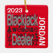 Blackjack Dealer Buitengewone Custom Keramisch Ornament (Voorkant)