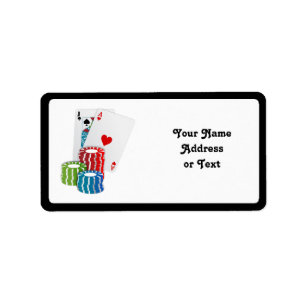 Blackjack met Poker Chips Etiket