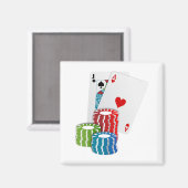 Blackjack met Poker Chips Magneet (Voorkant / Achterkant)
