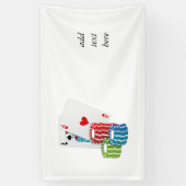 Blackjack met Poker Chips Spandoek (Verticaal)