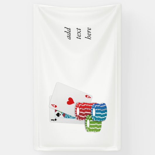 Blackjack met Poker Chips Spandoek (Verticaal)