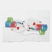 Blackjack met Poker Chips Theedoek (Horizontaal)