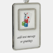 Blackjack met Poker Chips Verzilverd Kader Ornament (Rechts)