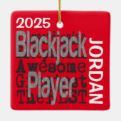 Blackjack Speler Buitengewoon CUSTOM Keramisch Ornament (Achterkant)