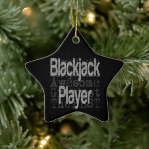 Blackjack speler buitengewoon keramisch ornament