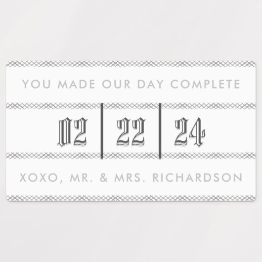 Blackletter Crystal Wedding Gift Label (Design 2)