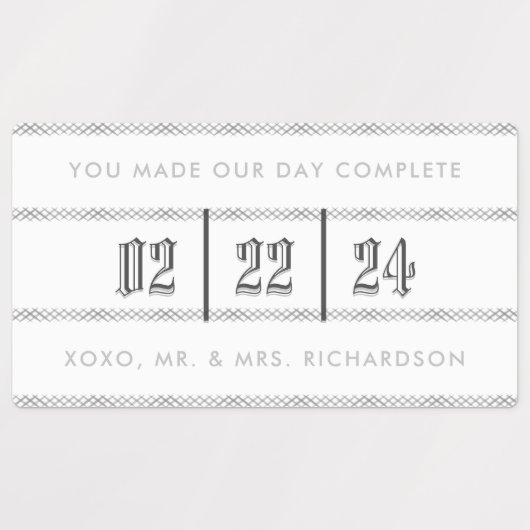 Blackletter Crystal Wedding Gift Label (Design 1)