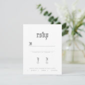 Blackletter RSVP Kaartje (Staand voorkant)