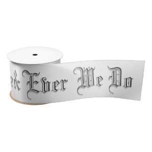 Blackletter Wedding Words Satin Ribbon Lint