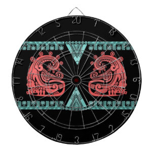 Blacklight Aztec Warrior Hieroglyph Dartbord